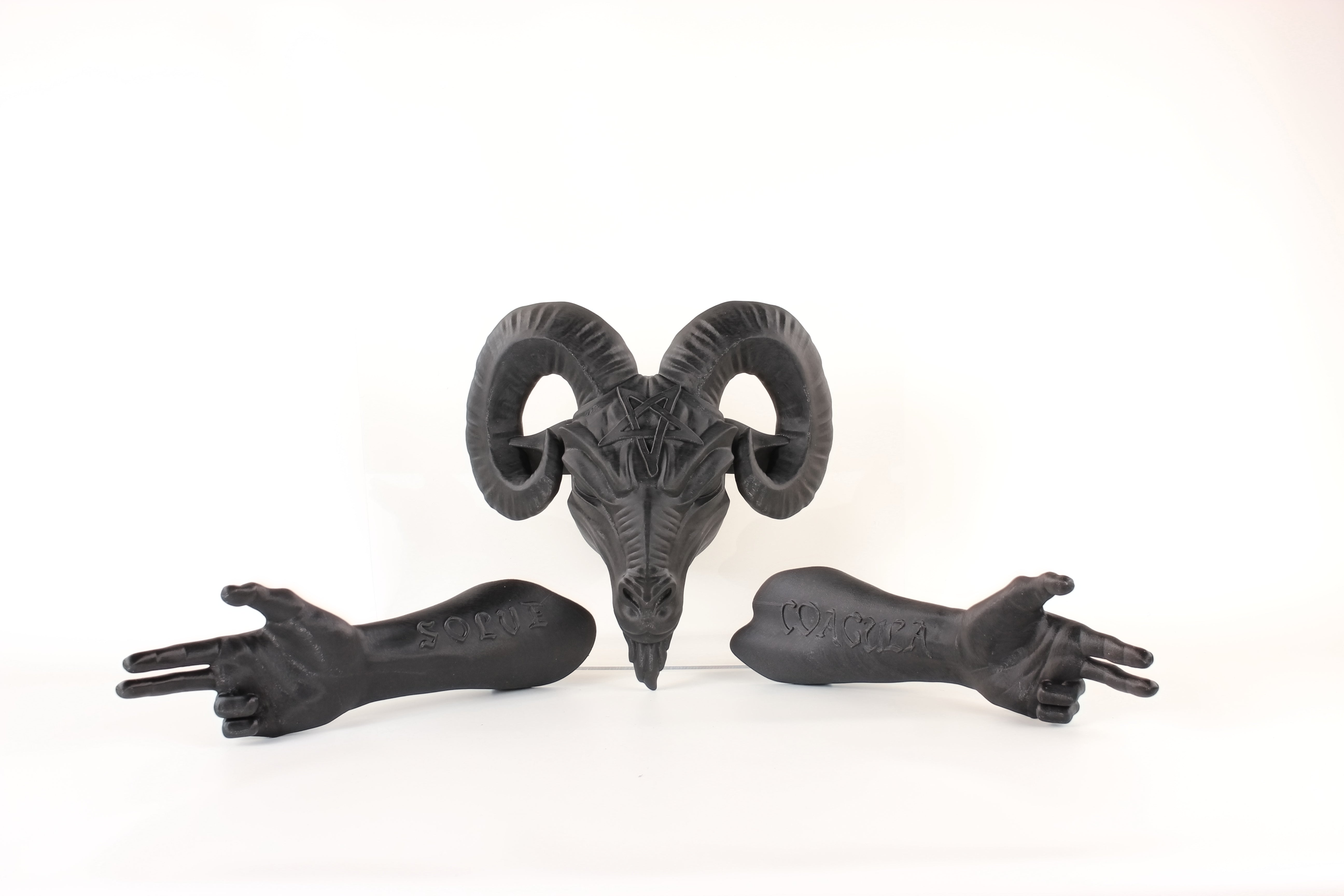 Wall-mounted Baphy head and hands