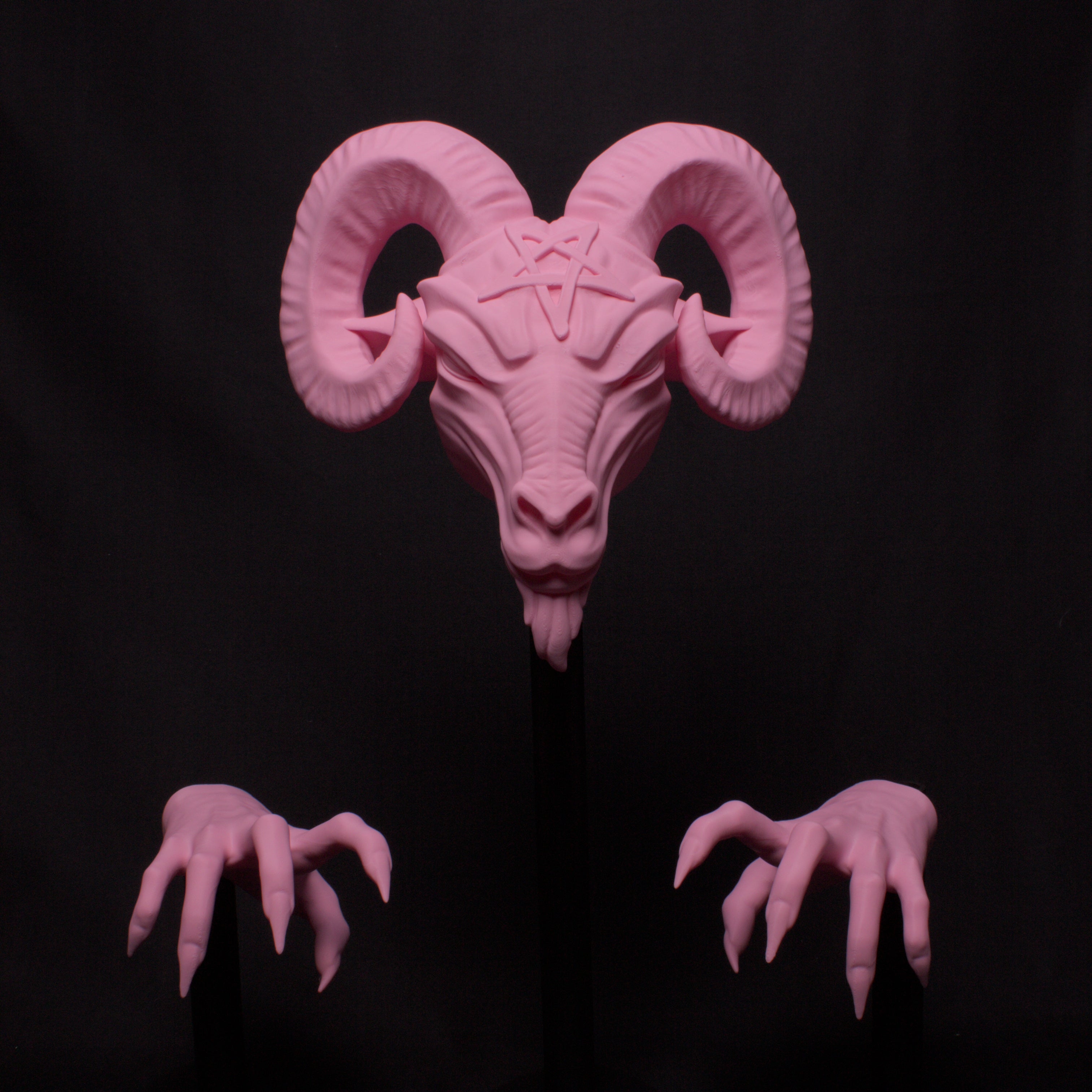 Wall-mounted Baphy head and hands