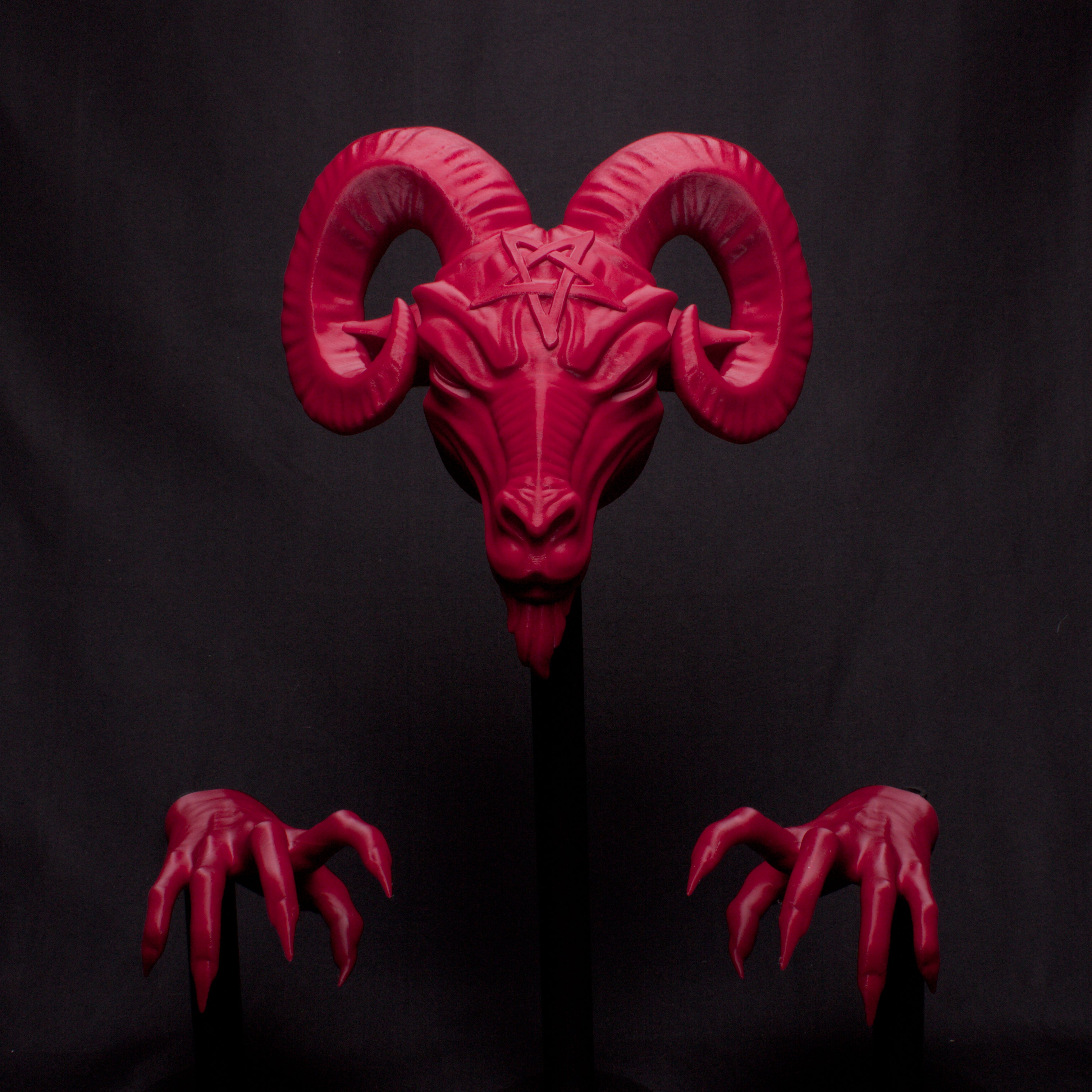 Wall-mounted Baphy head and hands