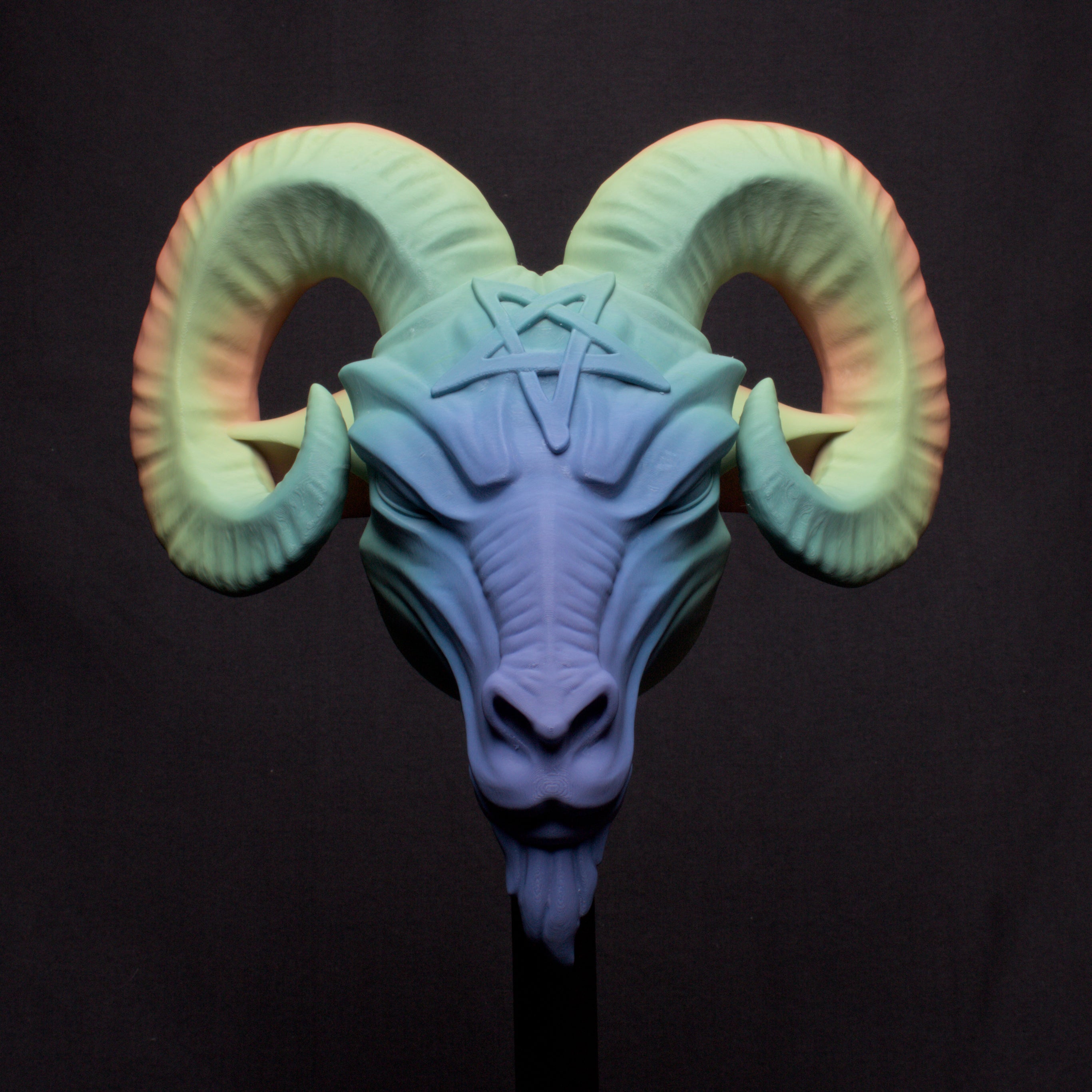 Wall-mounted Baphy head and hands