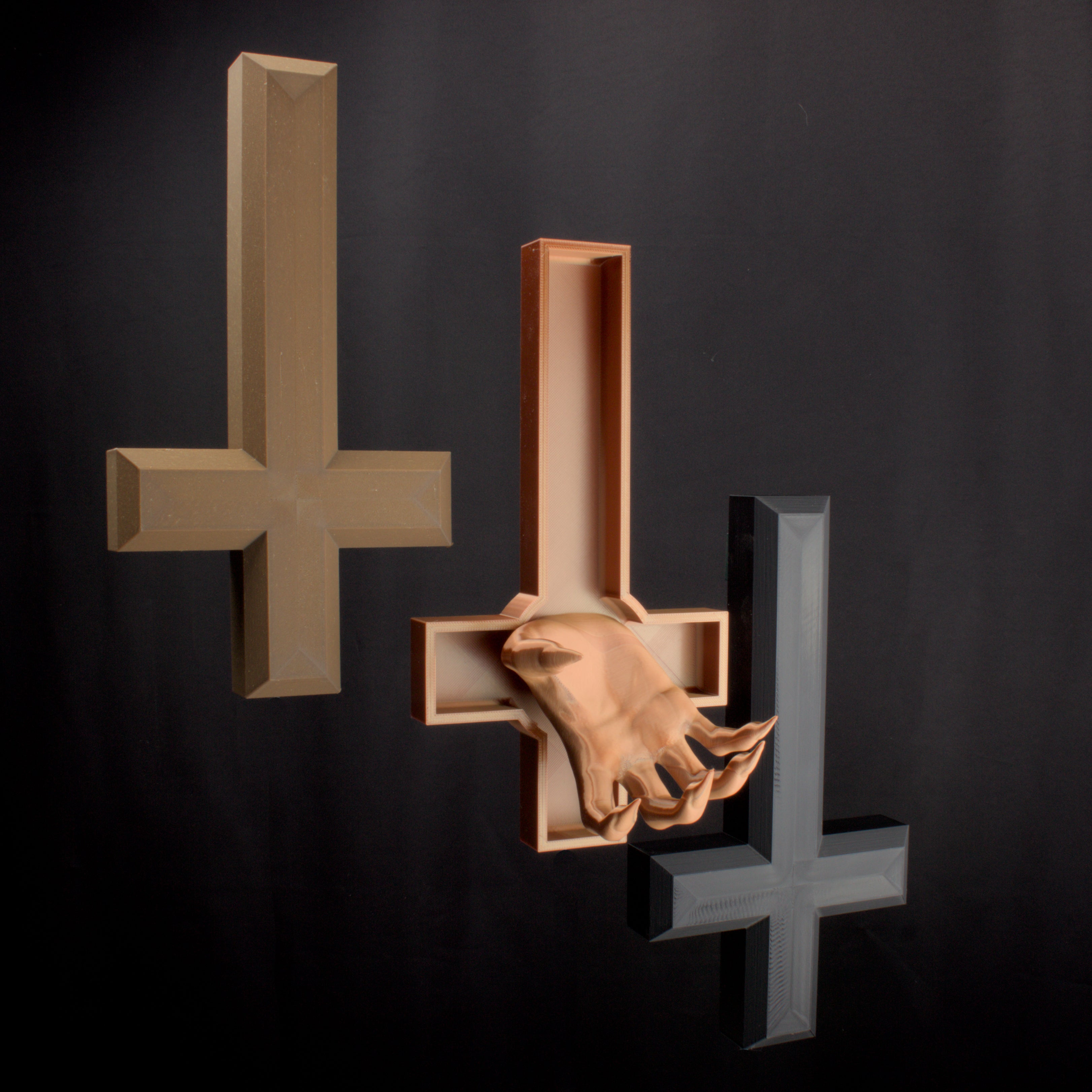 Wall Mounted Inverted Cross – Prints of Darkness