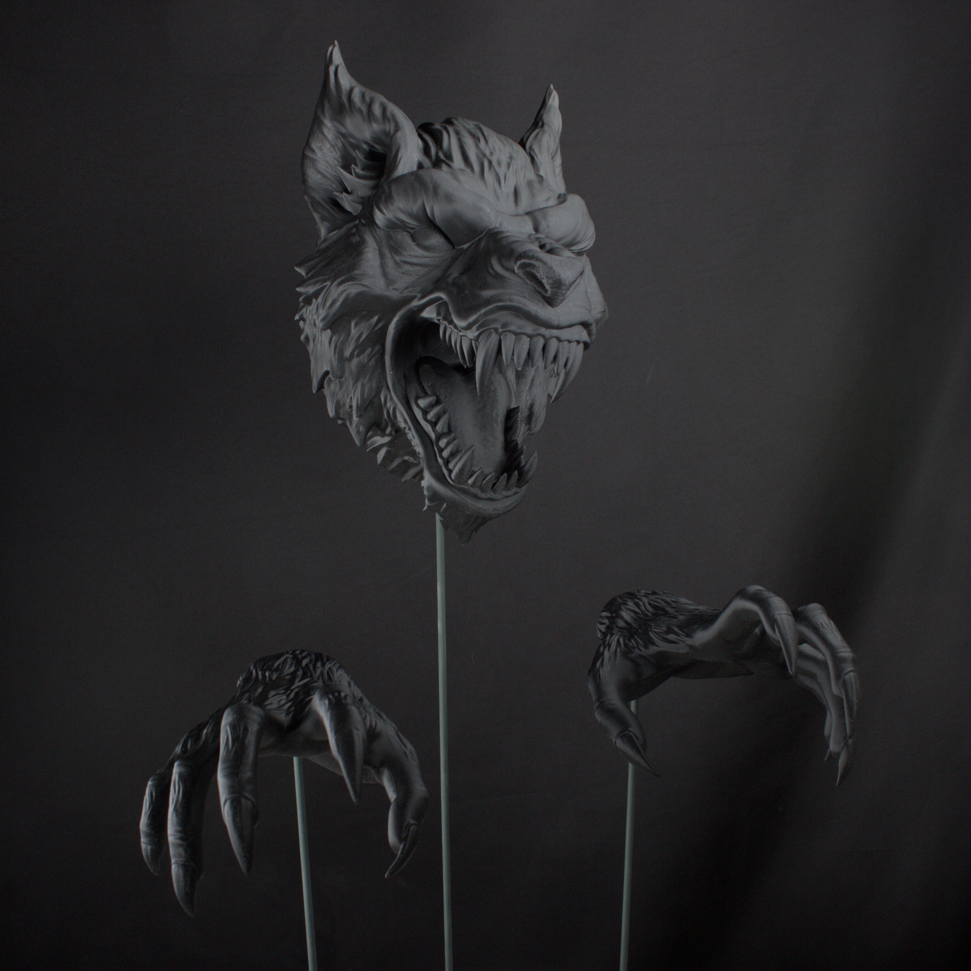Wall Mounted Werewolf head and hands