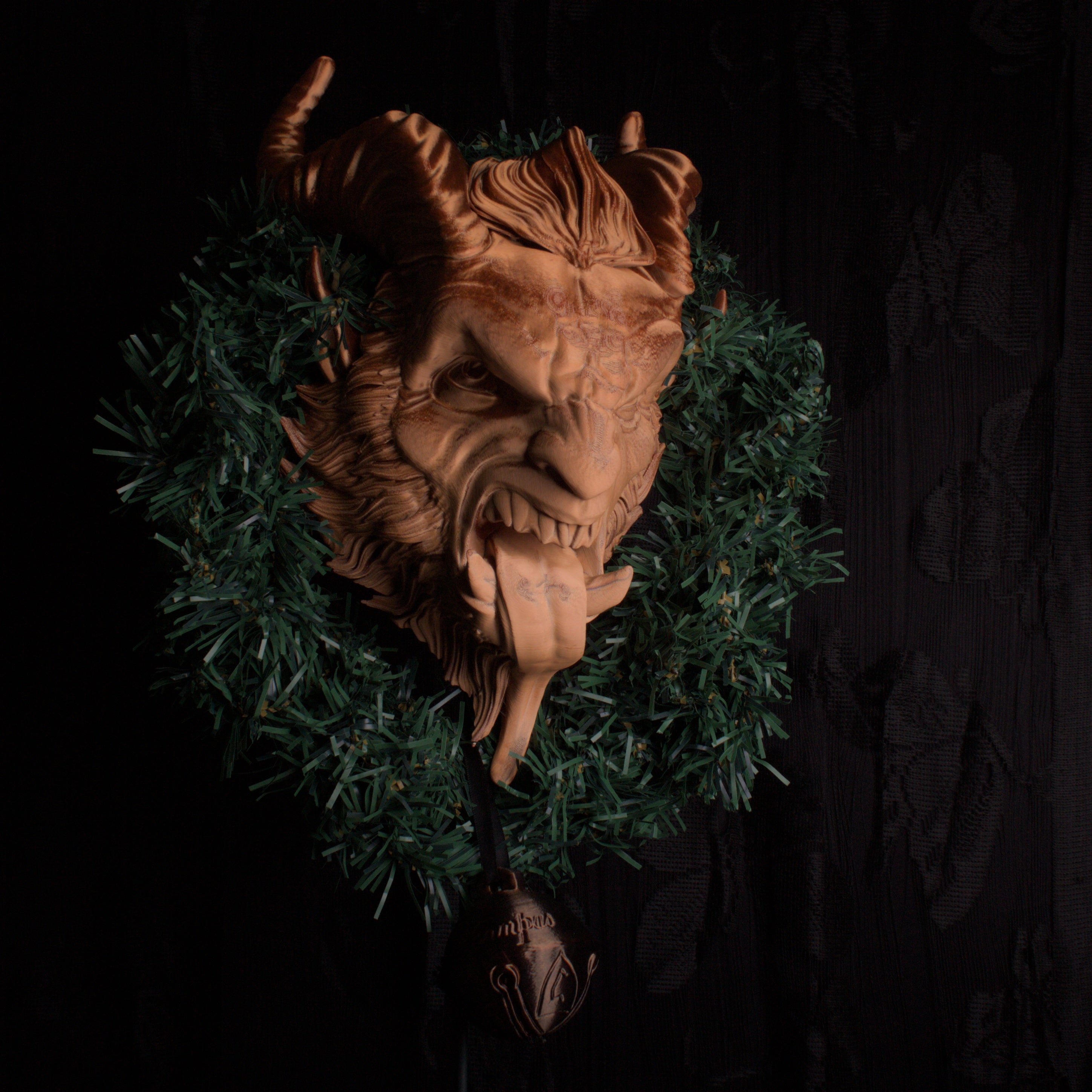 Wall Mounted Krampus Head – Unleash the dark side of the holidays