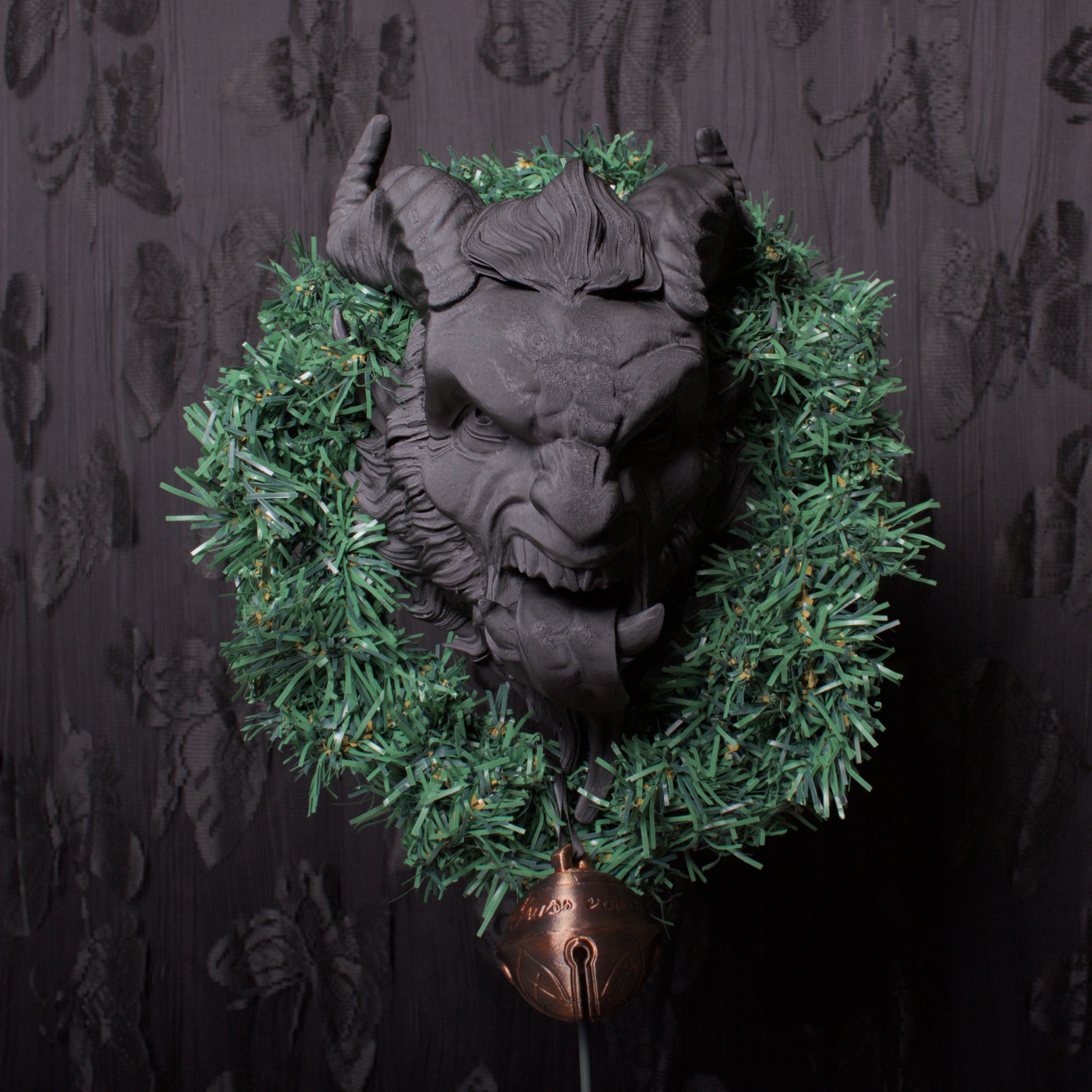 Wall Mounted Krampus Head – Unleash the dark side of the holidays
