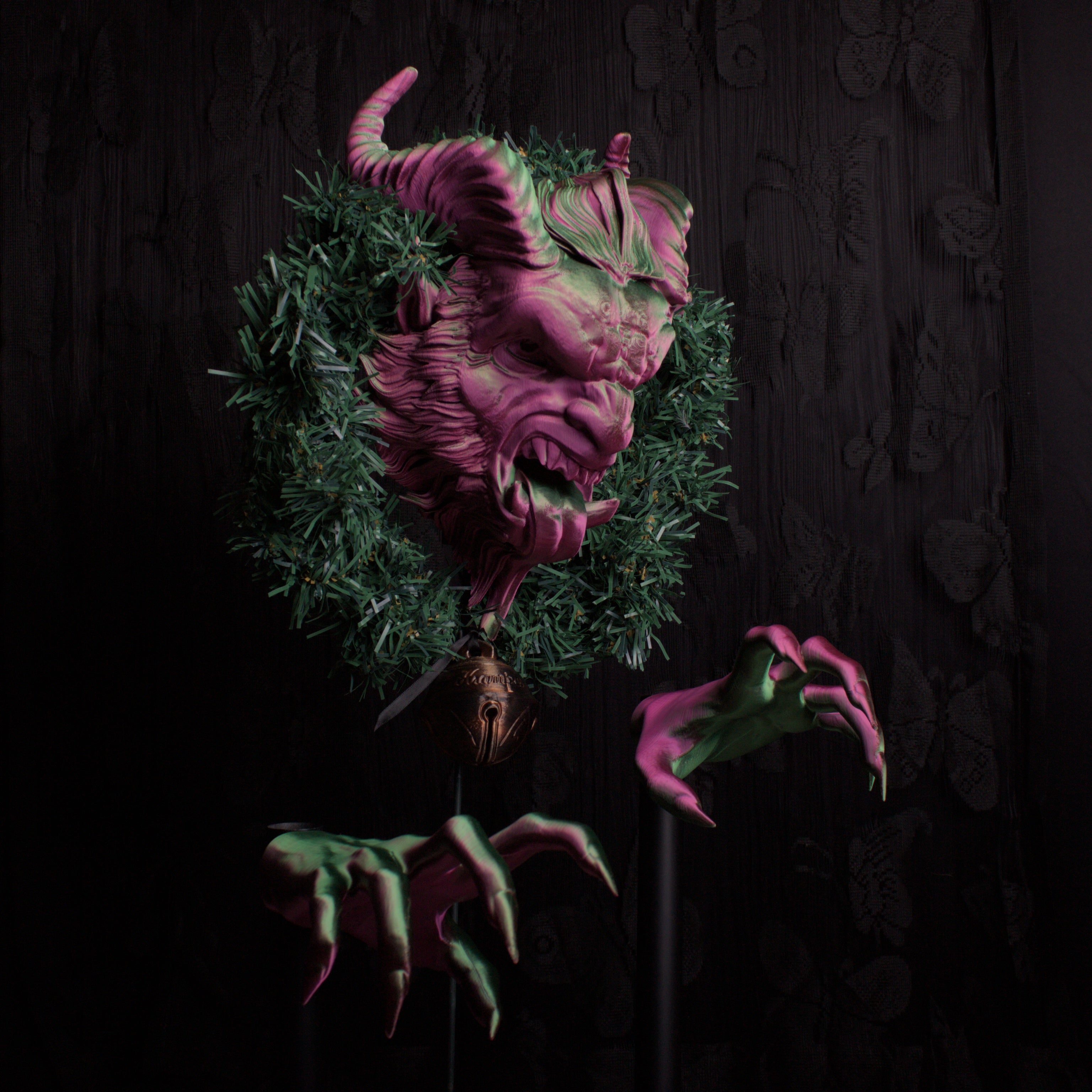 Wall Mounted Krampus Head – Unleash the dark side of the holidays