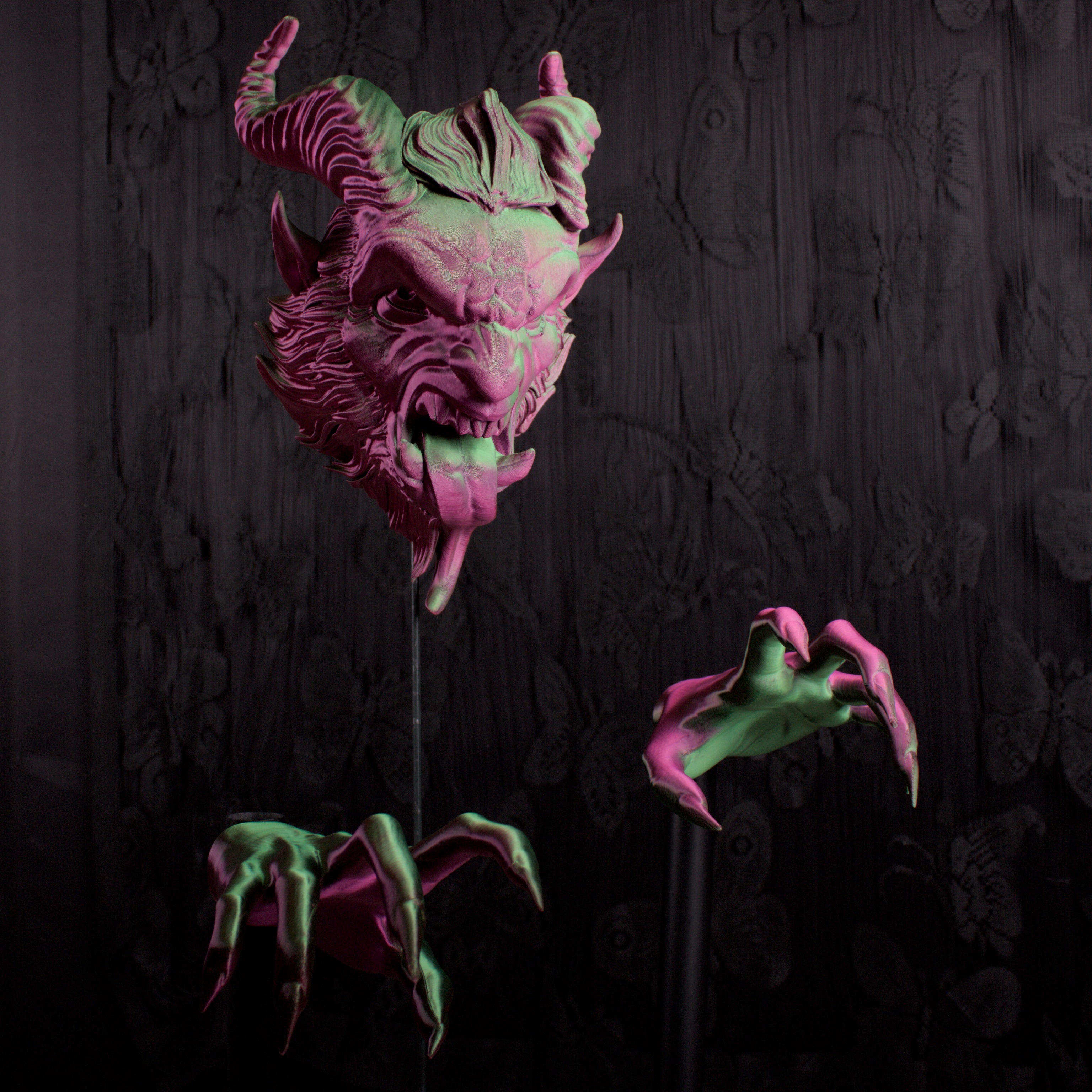 Wall Mounted Krampus Head – Unleash the dark side of the holidays