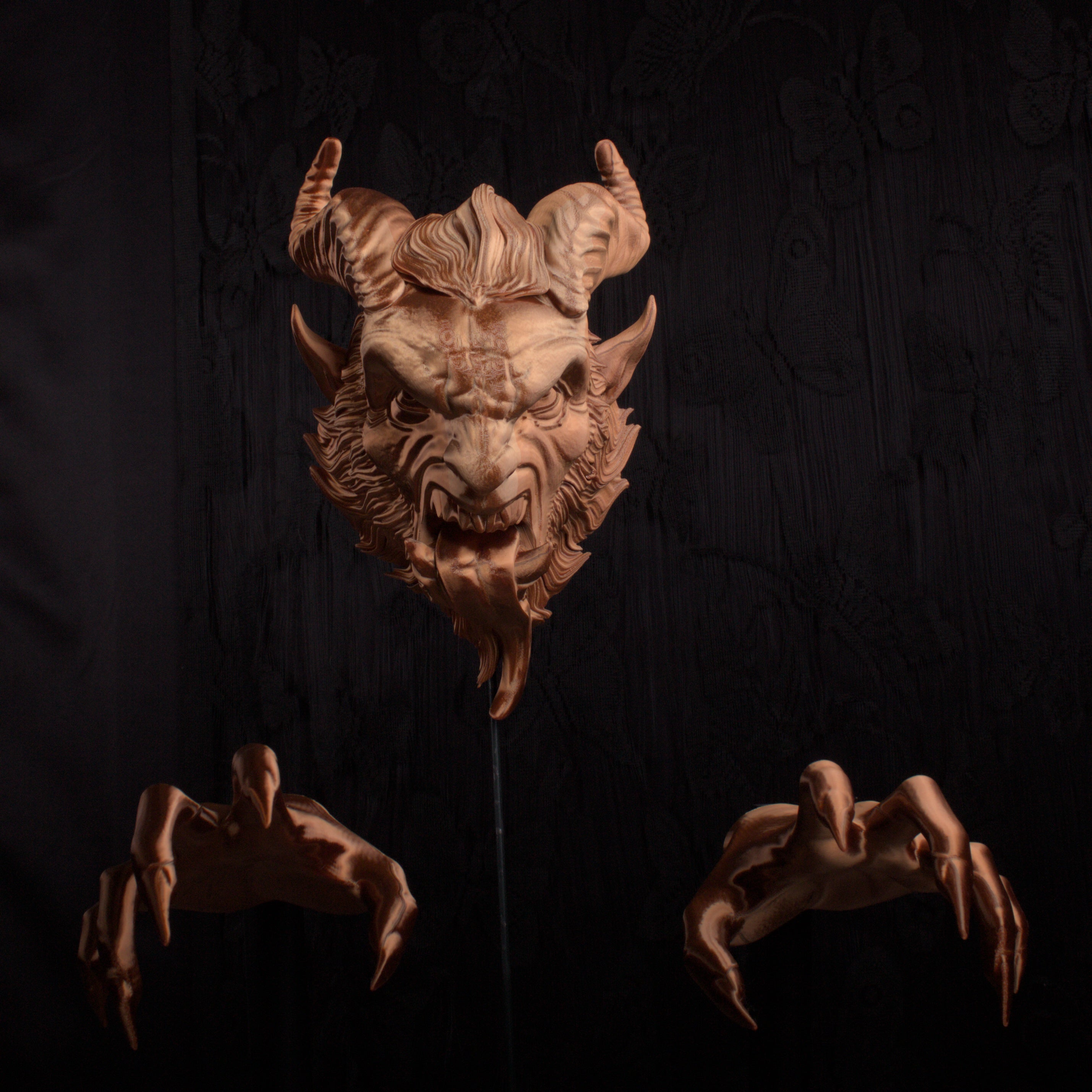 Wall Mounted Krampus Head – Unleash the dark side of the holidays