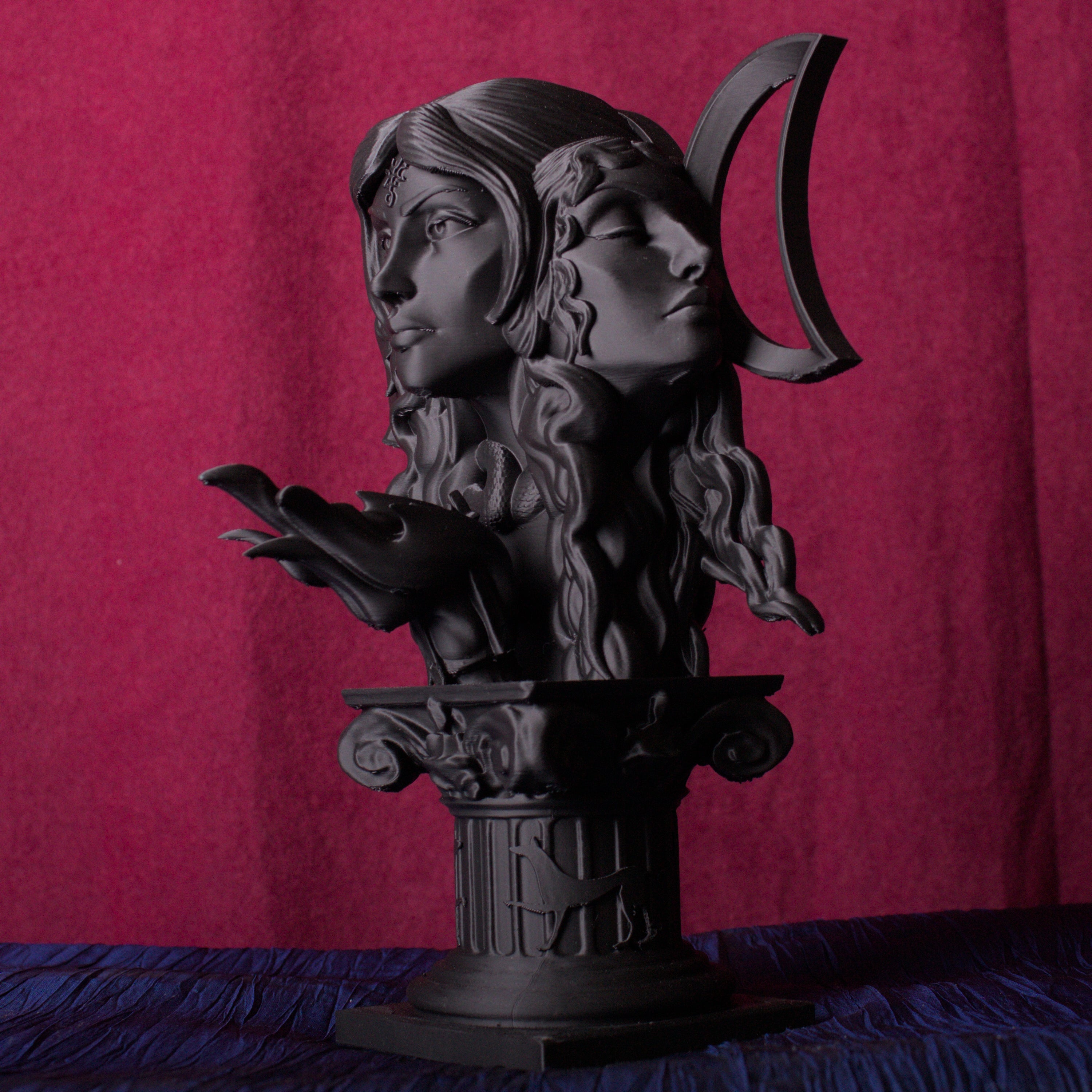 Hecate Bust and Wall Mount - a grounding centerpiece for your altar or sacred corner