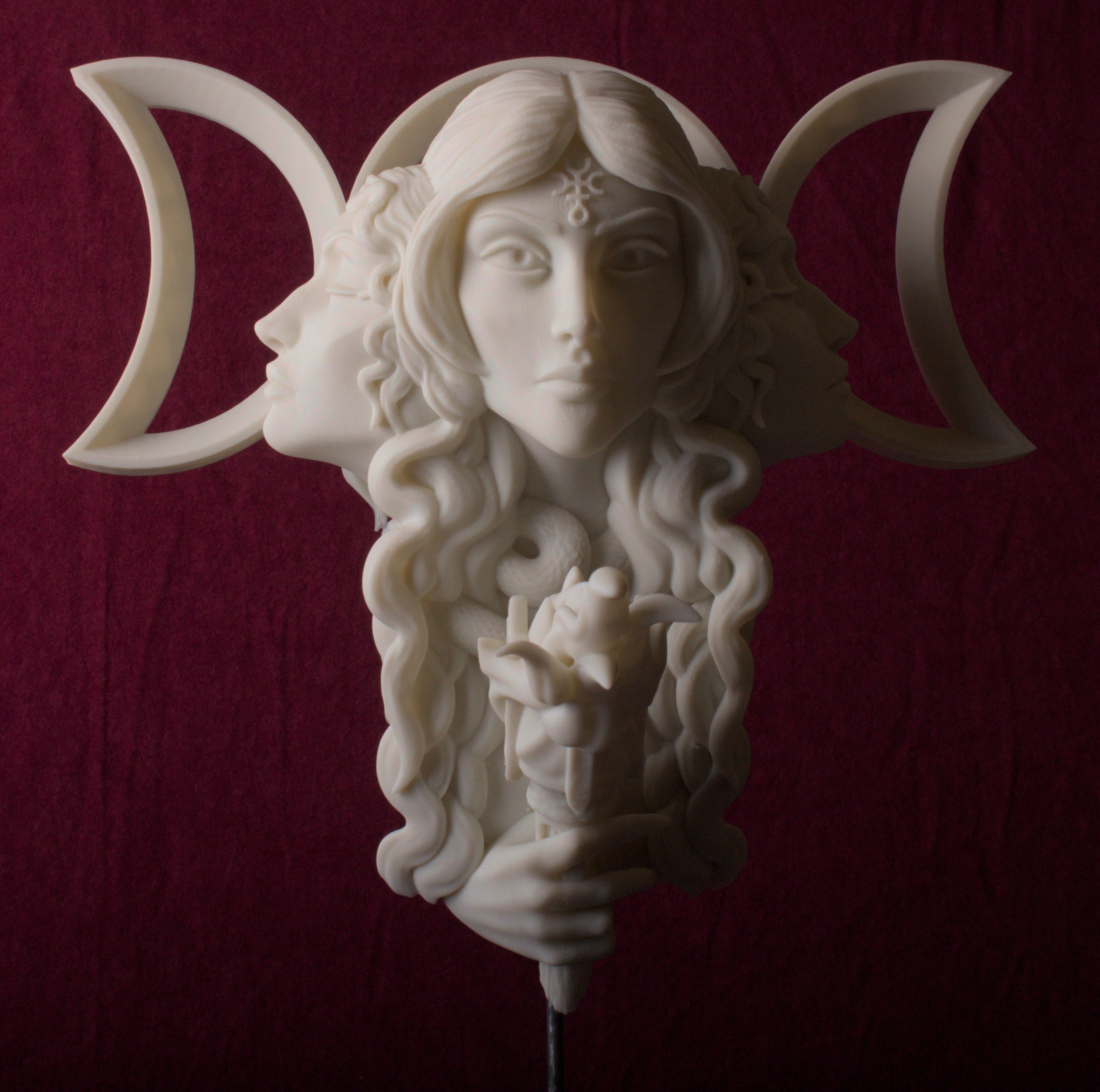 Hecate Bust and Wall Mount - a grounding centerpiece for your altar or sacred corner