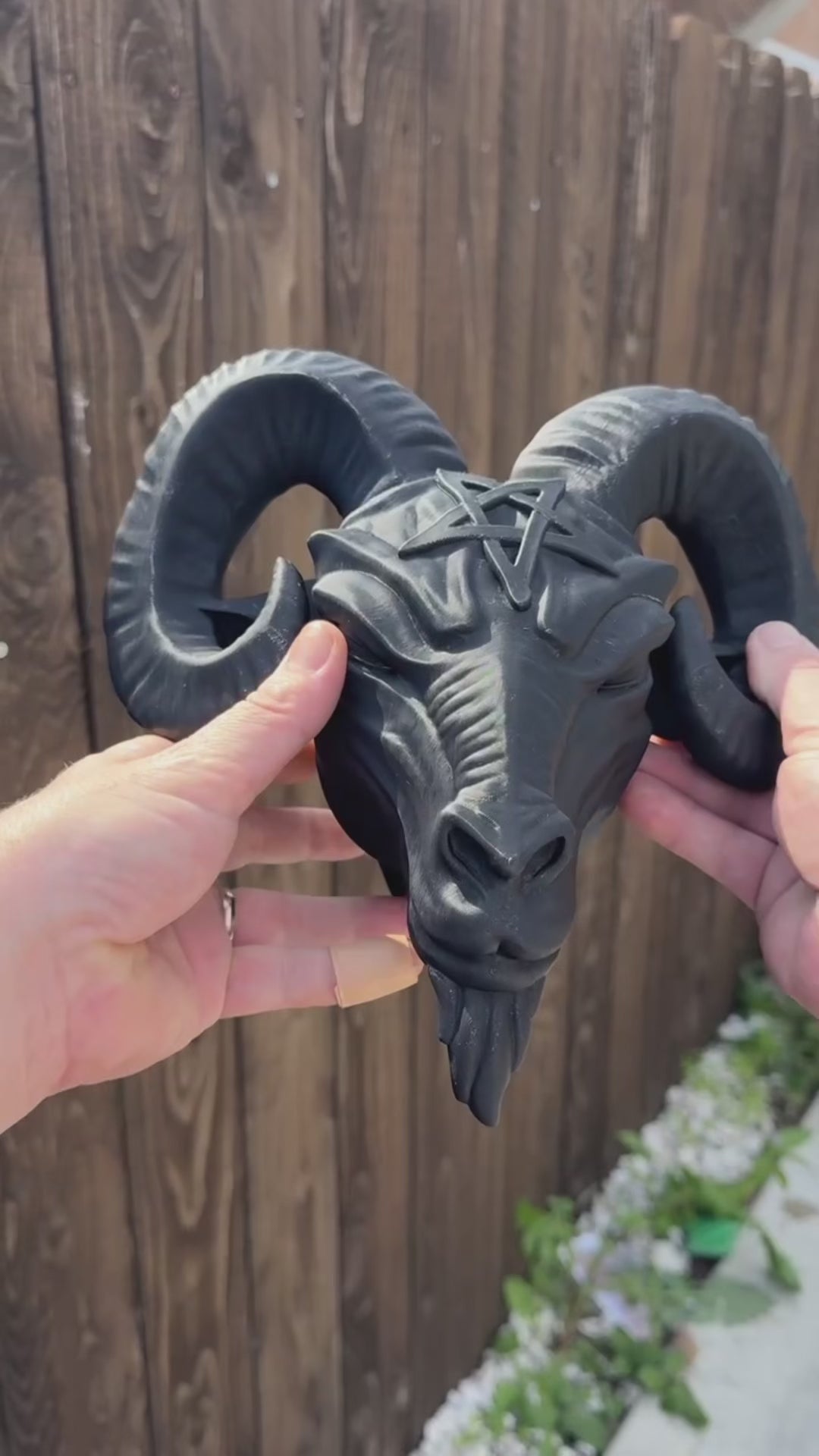 Wall-mounted Baphy head and hands